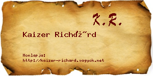 Kaizer Richárd névjegykártya