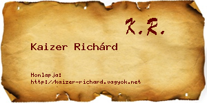 Kaizer Richárd névjegykártya